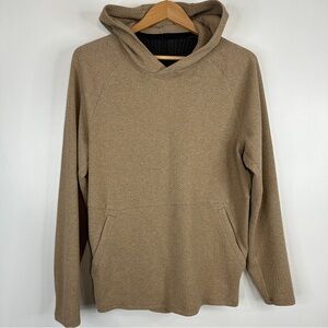 Lululemon Men’s M Beige Knit Hoodie with Relaxed Fit and Ribbed Texture